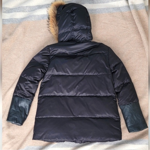 Sandro Paris fur and down puffer. size 2 (Medium) black Marcie - Picture 5 of 7